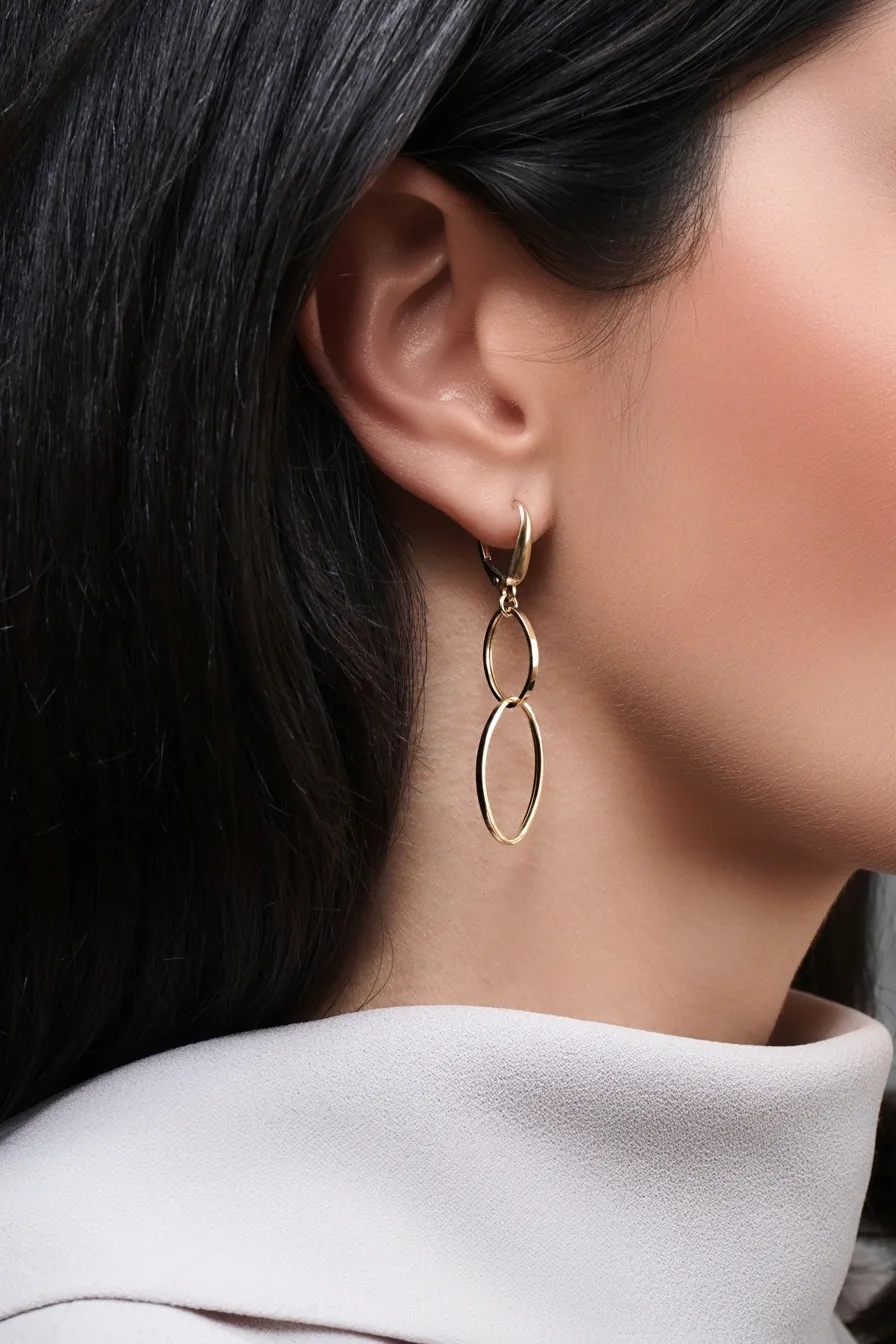 Hanging links earrings